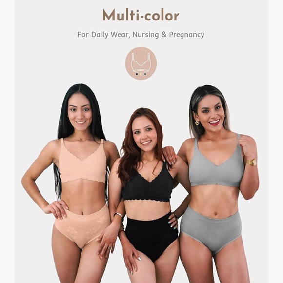 NWT MomWills Nursing Bras for Breastfeeding Jelly Strip Comfort Maternity 3 pack - Picture 7 of 9